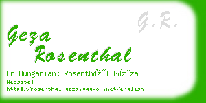 geza rosenthal business card
